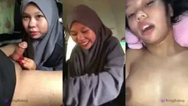 Ukhti Hijab Erin Cantik Bersama Pacar Mobil